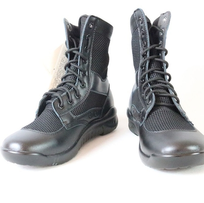 Dimensione tattica di cuoio genuina nera 38-45 degli stivali di combattimento