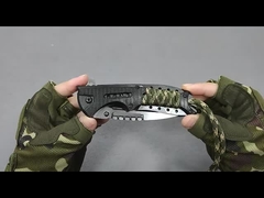 Ingrosso OEM personalizzato per campeggio all'aperto caccia manicotto di plastica corda lama di acciaio nera tasca pieghevole