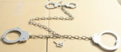 Manette per gambe in acciaio al carbonio con chiavi manette per gambe