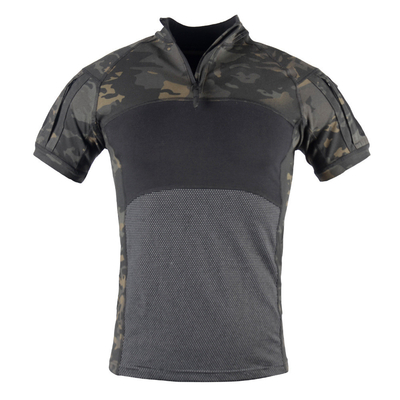 T-shirt di rana maniche corte Sport all'aria aperta Campeggio T-shirt tattica maniche corte con tasche sul braccio