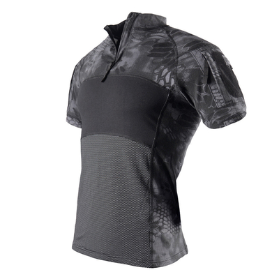 T-shirt di rana maniche corte Sport all'aria aperta Campeggio T-shirt tattica maniche corte con tasche sul braccio