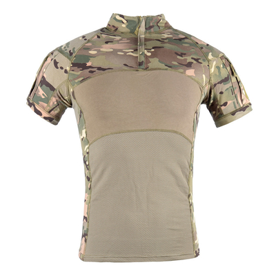 T-shirt di rana maniche corte Sport all'aria aperta Campeggio T-shirt tattica maniche corte con tasche sul braccio