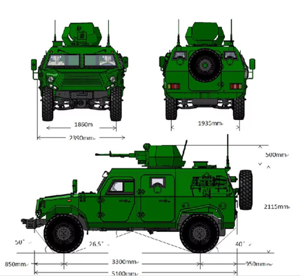 Motore di cilindrata di 800 cc 3 veicoli corazzati militari anfibi