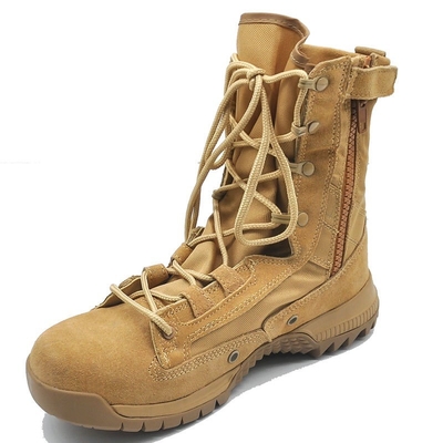 Scarpe alte Scarpe leggere Deserto impermeabili Scarpe da combattimento di gomma Scarpe da combattimento di pelle nera Stivali tattici per uomini
