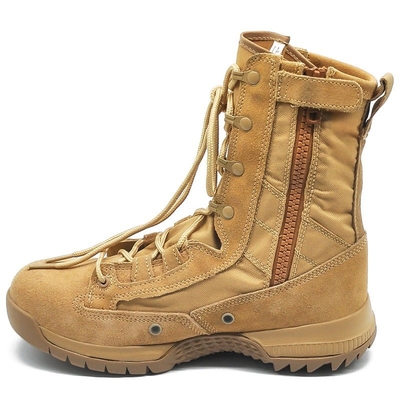 Scarpe alte Scarpe leggere Deserto impermeabili Scarpe da combattimento di gomma Scarpe da combattimento di pelle nera Stivali tattici per uomini