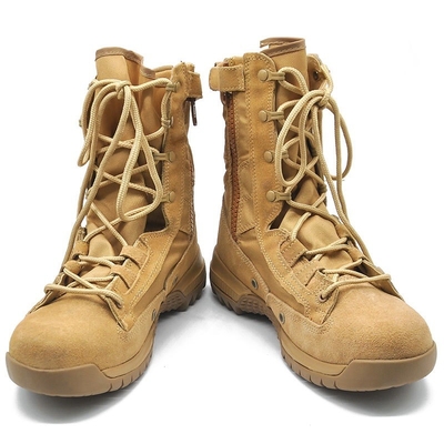 Scarpe alte Scarpe leggere Deserto impermeabili Scarpe da combattimento di gomma Scarpe da combattimento di pelle nera Stivali tattici per uomini