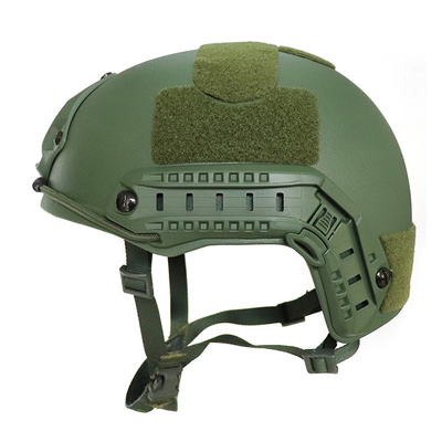 Casco FAST NIJ IIIA Ballistico Kevlar balistico tattico Grande dimensione Alto taglio Casco verde dell'esercito