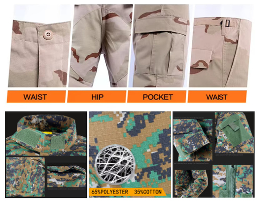 Allenamento tattico maschile Pantaloni da esterno Pantaloni da ginocchio Camo Abbigliamento da lavoro personalizzato Pantaloni lunghi