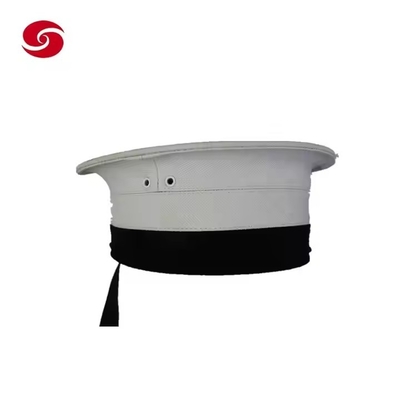 Attrezzatura da esterno tattica personalizzata con materiale poliestere / cotone Cappello da officiale bianco