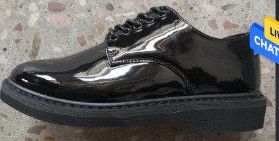 Ufficiale di esercito di gomma di Outsole delle scarpe convenzionali brillanti nere di cuoio della mucca Shoes