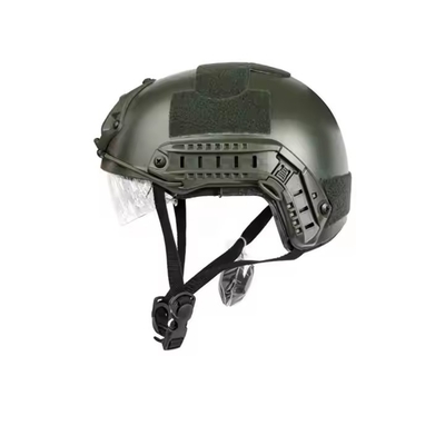 Casco protettivo tattico nero resistente con vetro per addestramento tattico