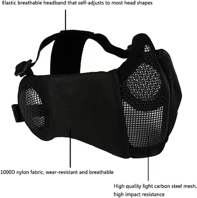Casco tattico combinato con protezione dell'orecchio pieghevole Maschera a mezza faccia e set di vetri
