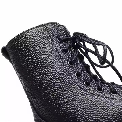 Calzature tattiche su misura Scarpe di pelle di colore nero con scarpe da allenamento in pelle Geinuen Scarpe da allenamento di pelle nero