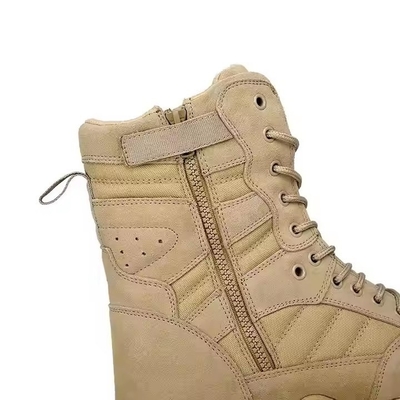 Calzature tattiche Scarpe da trekking solide Khaki Desert con materiale di pelle Calzature da allenamento confortevoli