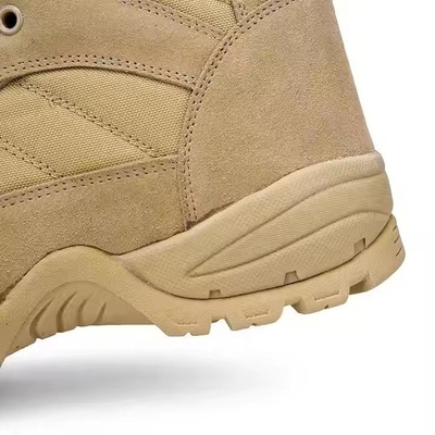 Calzature tattiche Scarpe da trekking solide Khaki Desert con materiale di pelle Calzature da allenamento confortevoli