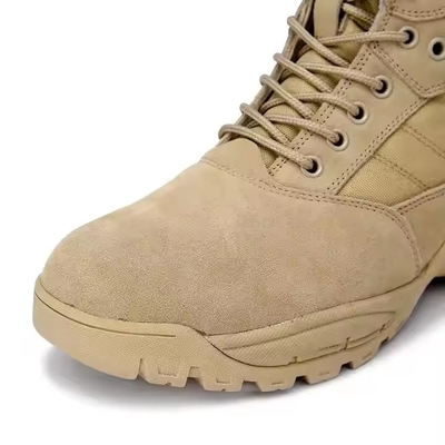 Calzature tattiche Scarpe da trekking solide Khaki Desert con materiale di pelle Calzature da allenamento confortevoli
