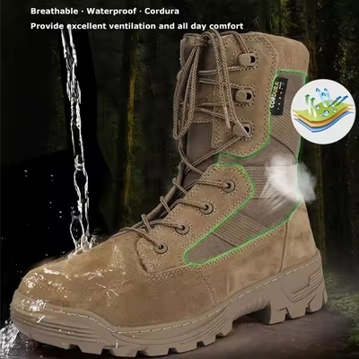 Stivali tattici resistenti per combattere il coyote Stivali tattici di sicurezza per uomini per