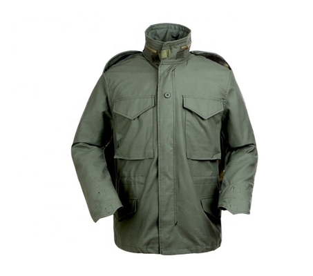 Rivestimento militare antivento tessuto Olive Green Army Jacket 220g-270g di struttura