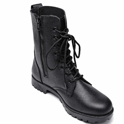 Ufficiale tattico di cuoio impresso spaccato Police Duty Shoes degli stivali di combattimento